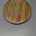 Round Decorative Tray Wood Bathroom Counter Organizer Farmhouse Kitchen Decor Wooden Riser for Soap Dish, Perfume, Candle, Sponge, 10" - Brown