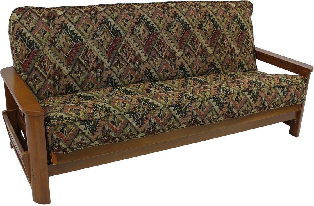Blazing Needles Patterned Tapestry Double Corded 8" to 9" Futon Cover, Full, Autumn Harvest