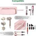 KarSyon Hair Tools Travel Bag Organizer for Dyson Airwrap Case Holder Shark Hair Dryer Flex Style Airstraight Brush Revlon Attachments Carrying Case Flat Curling Iron Bags (Pink)