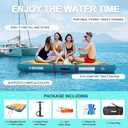 AWSUM Inflatable Floating Dock Air Dock Platform, 6ft/8ft Non-Slip Inflatable Water Mat Floating Island Raft for Lake Pool Beach Ocean, 8 6 0.5ft