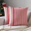 Christmas Valentines Pillow Covers 18x18 Inch Set of 2, Farmhouse Boho Valentines Day Decoration Couch Pillow Cases, Red Accent Pillows of Bed, Sofa Bedroom Living Room Home Decor Cushion Cover