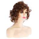 Short Curly Light Brown Wigs for Women Natural Looking Synthetic Cosplay Hair WigLight Brown