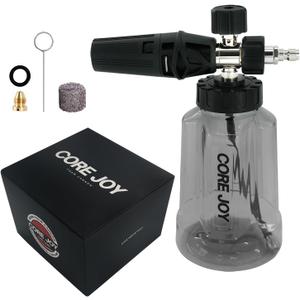 CORE JOY Professional Foam Cannon for Car Wash, Adjustable Spray Nozzle, 1L Soap Bottle