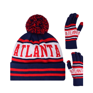 Vintage Classic Skull Cap Beanie Hat Cuffed Winter Hat Knit Comes with Warm Gloves Gifts for Unisex Fans