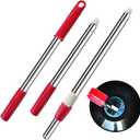 Extended Spin Mop Replacement Mop Handle, Upgraded 60-inch 360 Degrees Rotating Telescopic Replacement Mop Stick for Spin Mop Bucket Cleaning System Floor Cleaning (Plastic Disc, Red)