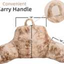 A Nice Night Faux Fur Reading Pillow Bed Wedge Large Adult Children Backrest with Arms Back Support for Sitting Up in Bed/Couch for Bedrest, Tie Dyed Khaki, Standard