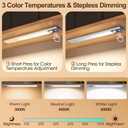 Quntis LED Under Cabinet Lighting Rechargeable, Wireless Motion Sensor Light Indoor, 2 Pack 12" 3000-6000K Dimmable Closet Lights Battery Operated, Magnetic/Stick on Under Counter Lights for Kitchen