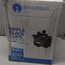 NYHI Pack of 100 10 oz Black Paper Cups with Black Lids Straws Coffee Cups Disposable BPA Free Insulated Ripple Kraft Paper Cups To go Cups for Hot or Cold Drinks Office Home Canteen Party Travel