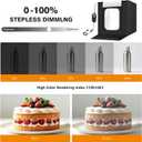 Light Box Photography 20"x20" with 80LED Lights and 4 Color Backdrops Photo Box with Lights, Foldable Light Box with Adjustable Brightness, 6000-6500K Dimmable Portable Picture Box Shooting