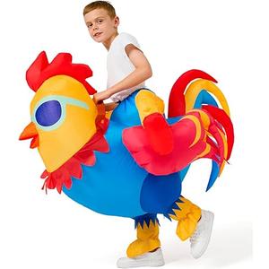 Inflatable Chicken Costume for Kids Rooster Blow Up Costume Funny Halloween Cosplay for Boys Girls