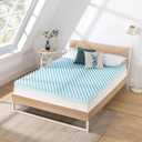 Best Price Mattress 4 Inch Egg Crate Memory Foam Mattress Topper with Cooling Gel Infusion, CertiPUR-US Certified, Dorm Essentials, Queen, Light Blue