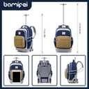 6 Wheel Rolling Backpack for Kids 18" Set - Blue Brown, Medium