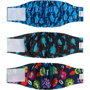 CuteBone Dog Belly Bands for Male Dogs Wraps Washable Doggie Diapers DM07S (S(11"-14"))