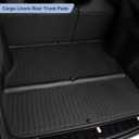 LUCKEASY 5 Seat Trunk Mats for Tesla Model X 2023 2024 2025 2026 Cargo Liners Rear Trunk Pads Anti-Friction TPEAll-Weather Waterproof 4pcs/Set Black