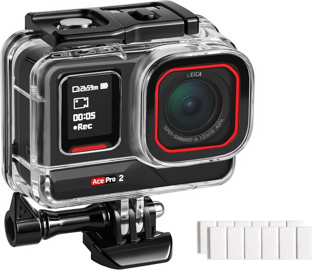 FitStill 164FT/50M Underwater Photography Waterproof Diving Case for Insta 360 Ace Pro 2/Ace Pro,Anti-Scratch Dive Protective Cover Shell Snorkeling Housing Accessory Kit(Not for Insta 360 Ace)