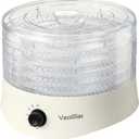 Small Food Dehydrator Dryer - Dehydrator for Healthy Food, Meat, Jerky, Fruit, Vegetable, Mushroom and Herb, 280W, 158F, Mini Dryer with 5 BPA-Free Drying Racks and Slide Out Tray, White, Model 704M