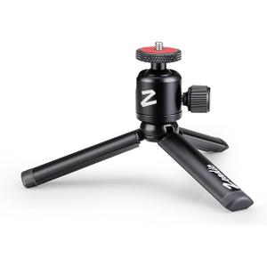 Zeadio Metal Mini Tripod + Ball Head Mount, with 1/4 Inch Screw Desktop Tabletop Stand Tripod, Fits for Smooth 4, Osmo Mobile, Vimble 2, Gimbal Handle Grip Stabilizer and All Cameras (Length: 11.5 cm)