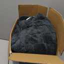 GarveeHome Heated Blanket Throw Faux Fur, Soft Electric Throw with 4 Heat Settings & Auto Shut-Off, Bubble Heating Blanket for Home Couch and Bed, Dark Grey (Throw 50"x60")