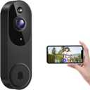 1080P Smart Wireless Video Doorbell Camera, Night Vision, Real-Time Alerts, AI Human Detection, Two-Way Talk, Cloud Storage, Night Vision, Battery Rechargeable(Receiver not Included)