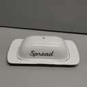 AuldHome Design Large Enamelware Butter Dish (White); Farmhouse Enamel Butter Serving Dish w/Lid