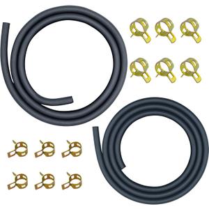 Strongthium 3/16 & 1/4 Gas Fuel Line Hose Set 2 Size Rubber Gas Tube with 12 Pcs Clamps for Lawn Mowers ATV Go-carts Mini Bikes 196cc 212cc 6.5hp 5.5hp 8hp 9hp 11hp 13hp Small Engines Generators