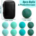 Fidget Toys Magnetic Stress Balls for Adults Teens- 8pcs Silicone Stress Relief Sensory Toy | Roller Finger Toy for Office Decoration, Gift | 4 Fun Textures Large Magnet with Organizer Box