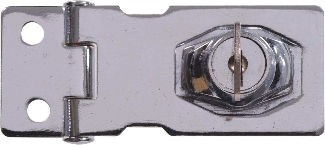 The Hillman Group 851397 2-1/2" Keyed Safety Hasp - Chrome Finish 1-Pack