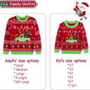 Curipeer Family Matching Cartoon Funny Christmas Sweater Cartoon Santa and Bear Christmas Sweater for Men Women (Red, S)