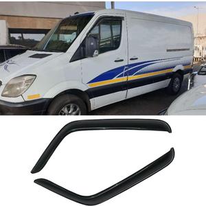 MB27 Side Window Visors Wind Vent Deflector,2pcs Outside Mount Tape-On Nice Sun Rain Guards Set for 2006-2018 Mercedes-Benz Sprinter