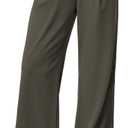 IUGA Wide Leg Pants Woman Pull on Stretchy Work Dress Pants High Waisted Business Casual Trousers Slacks 26''/28''XL