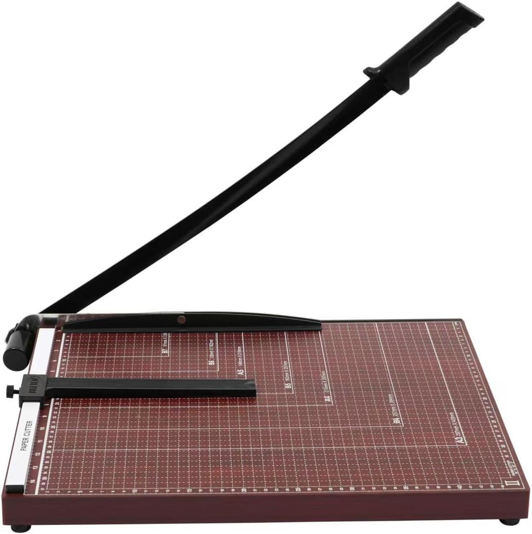 Guillotine Paper Cutter 18 Inch - Professional Large Paper Heavy Duty Trimmer, 12-Sheet Capacity for Cardstock & Photos, Safety Lock & Self-Sharpening Blade for Office, School, Craft Studio
