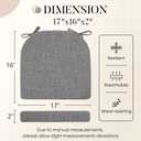 Basic Beyond Chair Cushions for Dining Chairs with Ties and Removable Cover, 2" Thick Seat Cushions for Kitchen Chairs, Set of 4, 17" x 16", Dark Grey