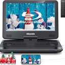 GOnavidio 17.6" Portable Blu Ray DVD Player with 15.4" Large Screen, HDMI in/Out, Sync Screen, 4000mAh Rechargeable Battery, 1080P MP4 MKV Video, Surround Audio, USB/TF Card(Include HDMI Cable)