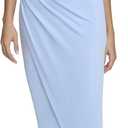 Siena Womens Spaghetti Strap Cowl Neck Midi Dress (2, Perri)