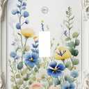 Decorative Art Style Light Switch Cover,Relief Flower Frame Pattern, Single Toggle Wall Plate, Decorative Electrical Switchplate for Home Decoration
