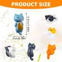 JJUNW 6 Pcs Car Decor Figurines, Cute Mini Resin Cat Ornaments for Car Dashboard Decorations, Fun Cars Accessories Interior for Rearview Mirror Cat Decor for Home Office Desk
