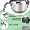 Marsheepy Stainless Steel Mixing Bowls With Handle And Pour Spout,3 Pieces Of Thick Stainless Steel Nesting Storage Bowls With Silicone Spatula for Kitchen Use,Size 1.1/1.8/2.3 Quart
