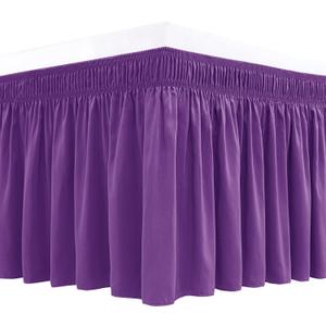 Biscaynebay Wrap Around Bed Skirts for King & Cal King Beds 15" Drop, Aqua Adjustable Elastic Dust Ruffles Easy Fit Wrinkle & Fade Resistant Silky Luxurious Fabric Machine Washable