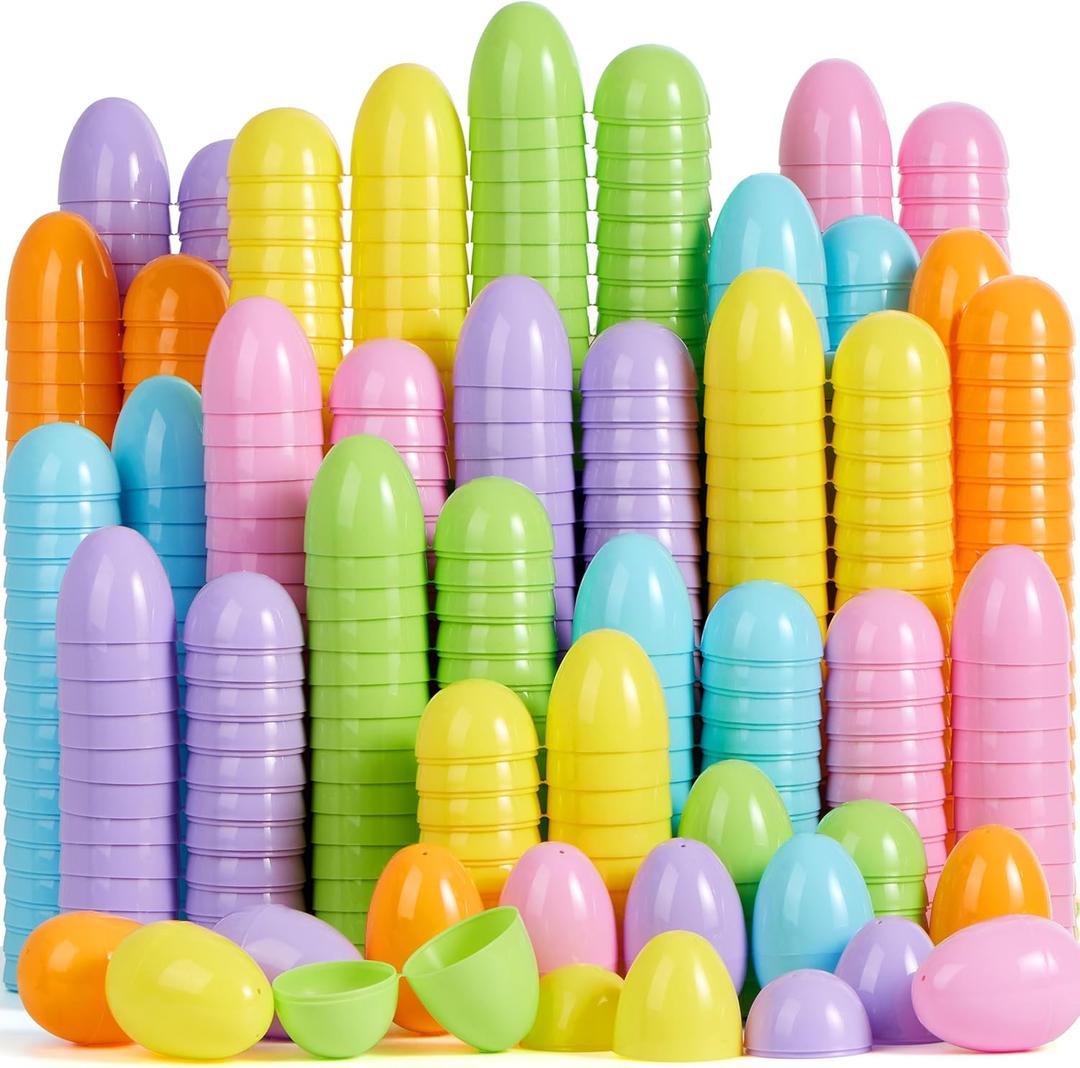 JOYIN 3.15" Pastel Easter Eggs, 50PCS Large Plastic Eggs, Empty Colorful Fillable Eggshells for Easter Hunt, Party Favor, Basket Stuffers Filler, Classroom Prize Supplies