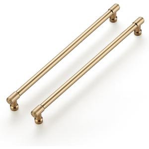 Ravinte 2 Pack 10 Inch Hole Center Solid Kitchen Cabinet Handles Champagne Bronze Dresser Pulls Cabinet Drawer Pulls for Kitchen Cupboard Hardware