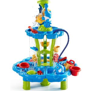NIPLOOOW Auto Water Table for Toddlers 3-5, Kids Sand Water Table, Water and Sand Activity Sensory Table Summer Beach Outside Toys Backyard for Kids Toddlers Age 3 4 5 6 7 8