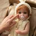 Cloveray 20-Inch Cute Reborn Baby Doll, Big Eyes Realistic Newborn Baby Doll with Hand-Rooted Hair, Full-Body Vinyl Baby Dolls for 3+ Ages, Gifts, Collect