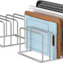 Cutting Board Holder Stand, Chopping Board Organizer Rack with 304 Stainless Steel, Cookie Sheet Storage Organizer, 1.0 & 1.2 Inch Wide Slots (2 Pack)