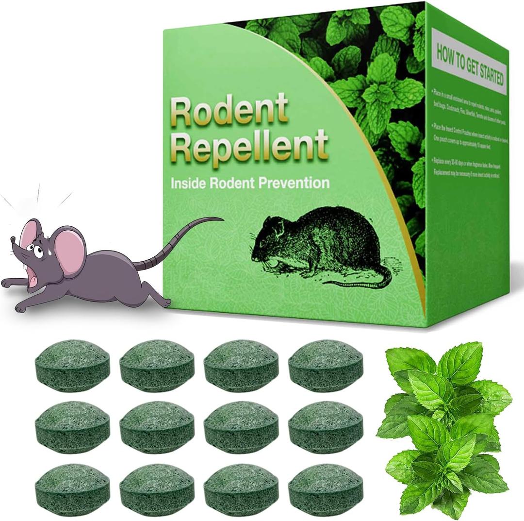 24Pcs Rodent Mice Repellent, Peppermint Oil to Repel Mice and Rats, Family & Pet Safe