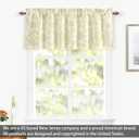 DriftAway Boho Linen Blend Kitchen Valance Curtain Blackout 18 Inch for Living Room Lined Rod Pocket Floral Farmhouse Country Short Curtains for Small Windows 1 Panel
