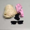 Short Blonde Cosplay Wig for Men with Bandana and Glasses Mens Blond Costume Synthetic Hair Wigs for Halloween Party