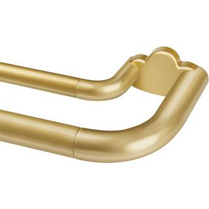 Double Curtain Rods 32 to 58 Inches, HOTOZON Blackout Double Curtain Rods for Windows 20 to 54 Inches (1.6-4.5 ft), 6/8 Inches Wrap Around Room Darkening Telescoping Drapery Rod, Gold