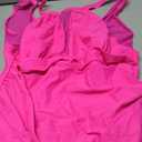 Aqua Eve Plus Size Swimsuit Women One Piece Swimsuit Tummy Control High Neck Bathing Suit Ruched Swimwear (Hot Pink) Size 18W