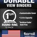 Samsill 12 Pack Durable 1.5 Inch 3 Ring Binders, Round Ring, Clear View Cover for Presentations, Black