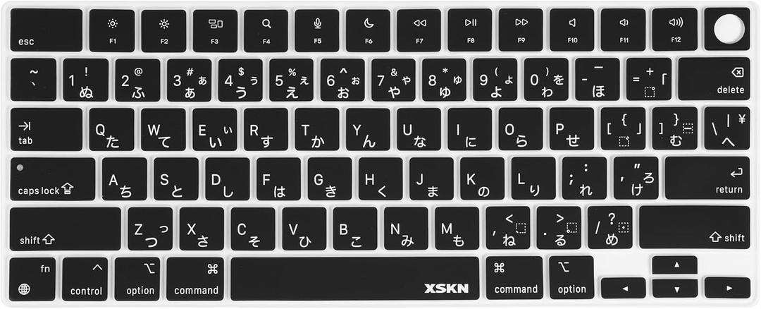 XSKN Japanese Black US Version Keyboard Cover Skin for 2026-2021 MacBook Pro 14 16 inch MacBook Air 13 15 inch with M5/M4/M3/M2/M1 and MacBook Neo